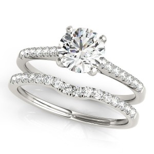 Diamond Bridal Set, Total Side Stones Diamond Weight 0.22 Ctw.