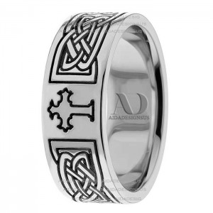 Tonya Celtic Cross Wedding Ring 8.00mm