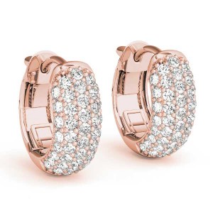 Diamond Hoop Earrings, Total Diamond Weight 0.83 Ctw. 0.5 Inch Round