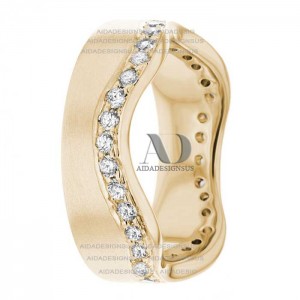 DW9AD041 Yellow Gold Diamond Wedding Bands