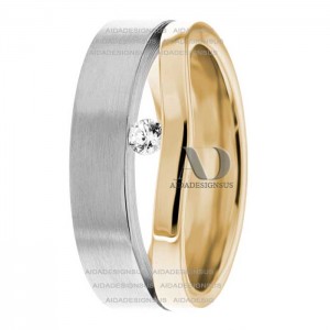 Two Tone Diamond Wedding Ring