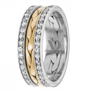 Two Tone Diamond Wedding Ring