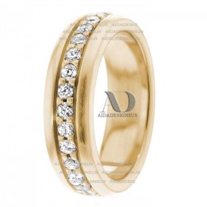 DW9AD061 Yellow Gold Diamond Wedding Bands