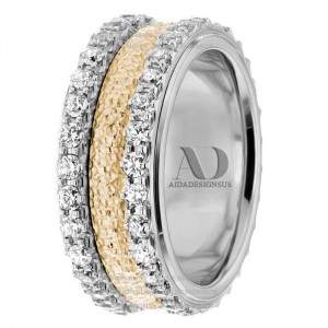 Two Tone Diamond Wedding Ring