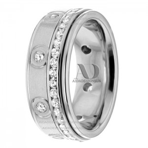 DW9AD071 White Gold Diamond Wedding Ring 