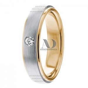 DW9AD162 Multi Tone Wedding Ring Diamond