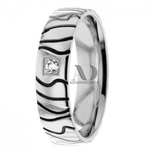 White & Black Diamond Wedding Ring