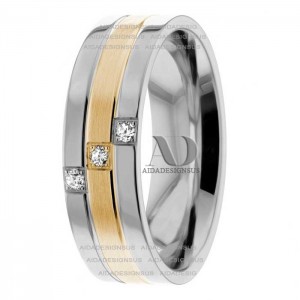 Two Tone Diamond Wedding Ring