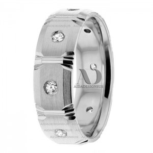 DW9AD183 White Gold Diamond Wedding Ring 