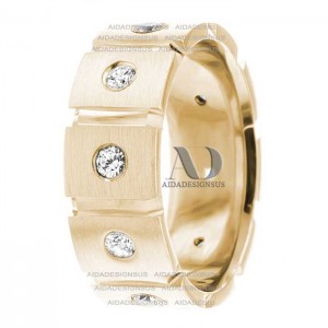 DW9AD186 Yellow Gold Diamond Wedding Bands