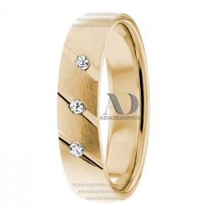 DW9AD191 Yellow Gold Diamond Wedding Bands