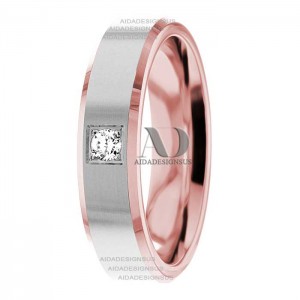 DW9AD200 Rose Gold Two Tone Diamond Wedding Band