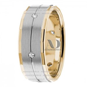 DW9AD205 Multi Tone Wedding Ring Diamond