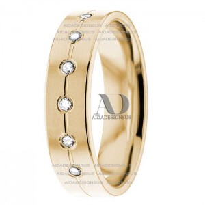 DW9AD208 Yellow Gold Diamond Wedding Bands