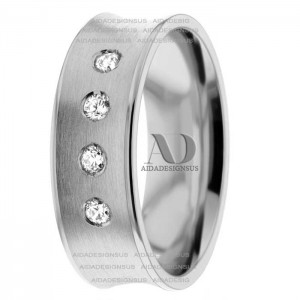 DW9AD215 White Gold Diamond Wedding Ring 