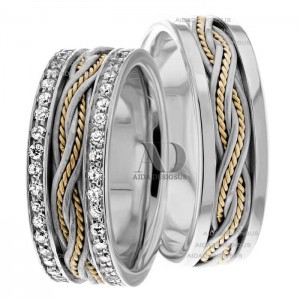 Two Tone Matching Wedding Bands