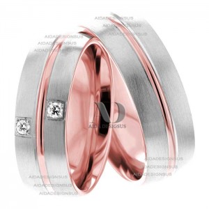 Rose White Gold Wedding Set