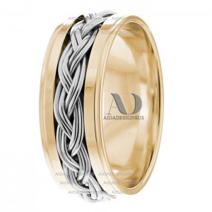 Garrett 8mm Wide Handmade Wedding Bands