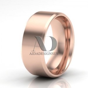 Traditional Beveled Edge Wedding Bands