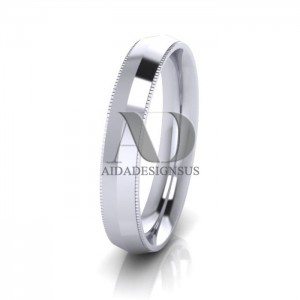 Solid Knife Edge Milgrain Wedding Bands