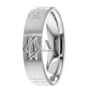 White Gold Religious Wedding Band