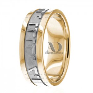 Two Tone Religious Wedding Ring