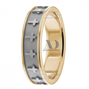 Two Tone Religious Wedding Ring