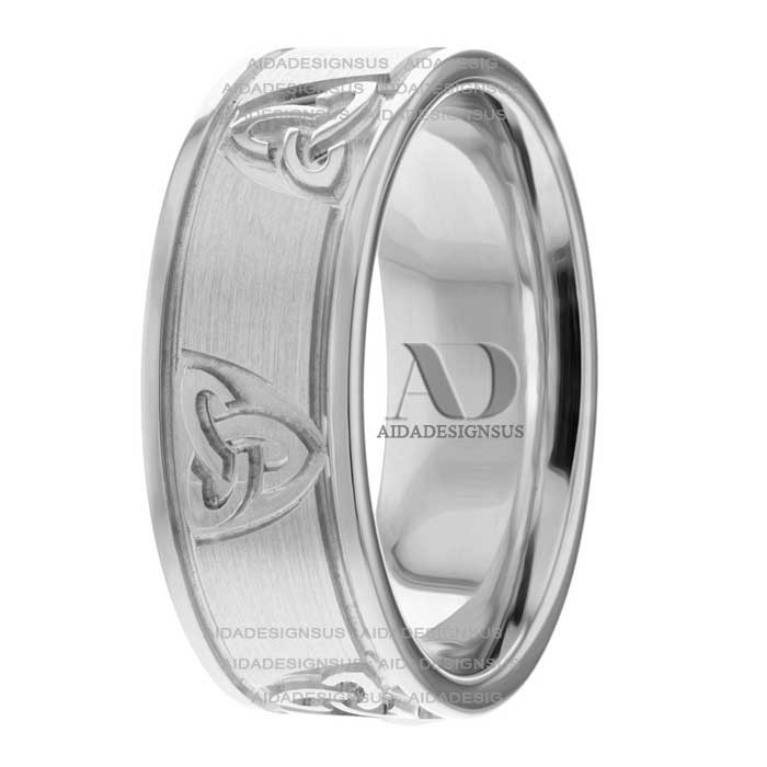 Alvin Celtic Trinity Knot Wedding Band 8.00mm