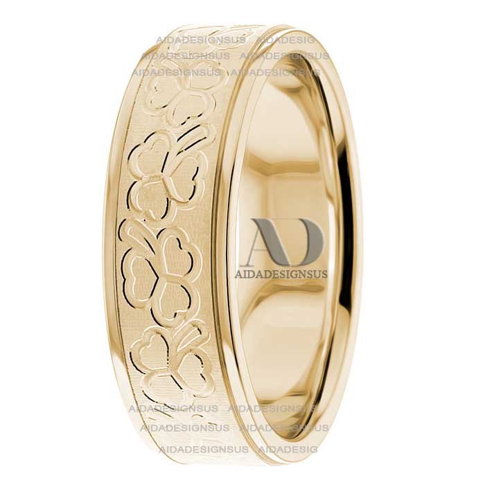 Charlie 6.00mm Wide Clover Design Wedding Ring