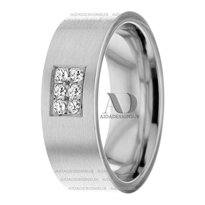 DW9AD003 White Gold Diamond Wedding Ring 