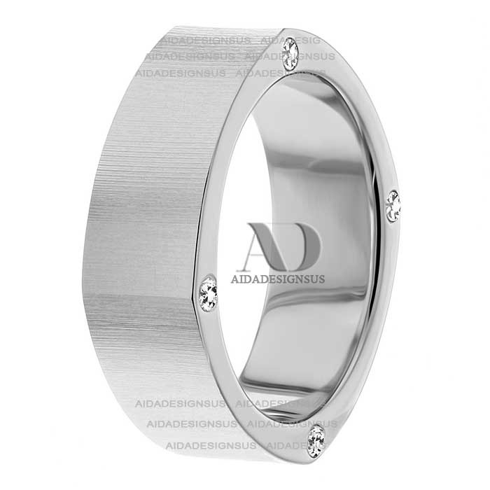 DW9AD011 White Gold Diamond Wedding Ring 