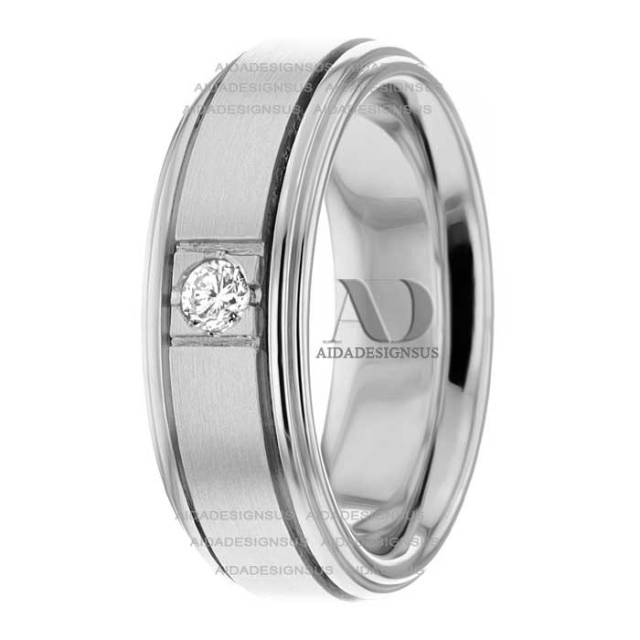 DW9AD077 White Gold Diamond Wedding Ring 