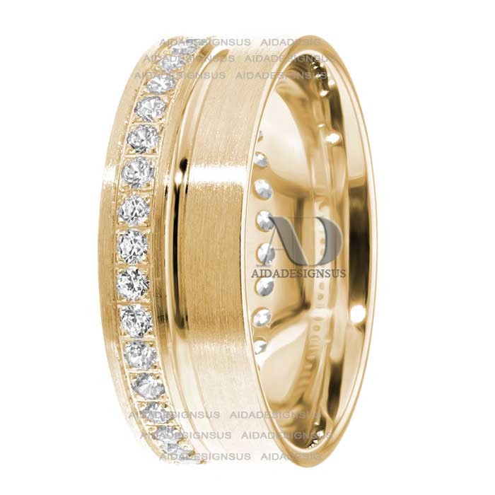 DW9AD156 Yellow Gold Diamond Wedding Bands