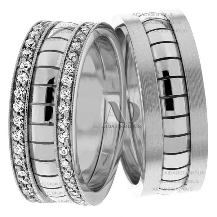 White Gold Matching Wedding Rings