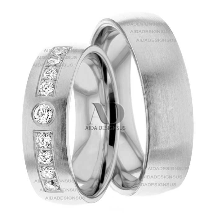 Jaclyn 6.00mm Wide, Diamond Matching Wedding Rings, 0.48 Ctw.