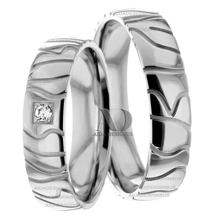 White Gold Matching Wedding Rings
