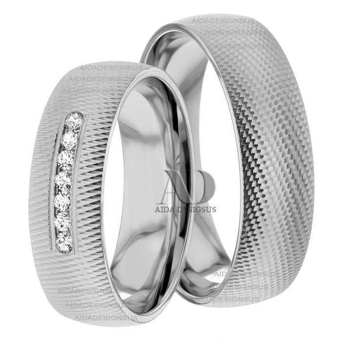 White Gold Matching Wedding Rings