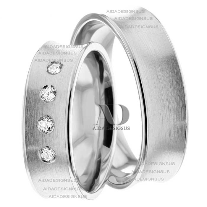 White Gold Matching Wedding Rings