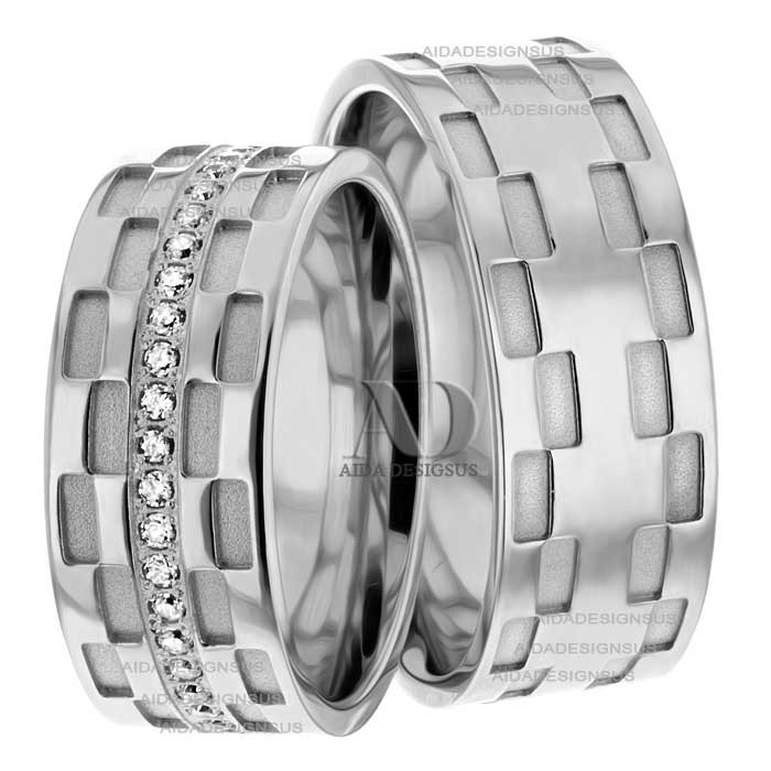White Gold Matching Wedding Rings