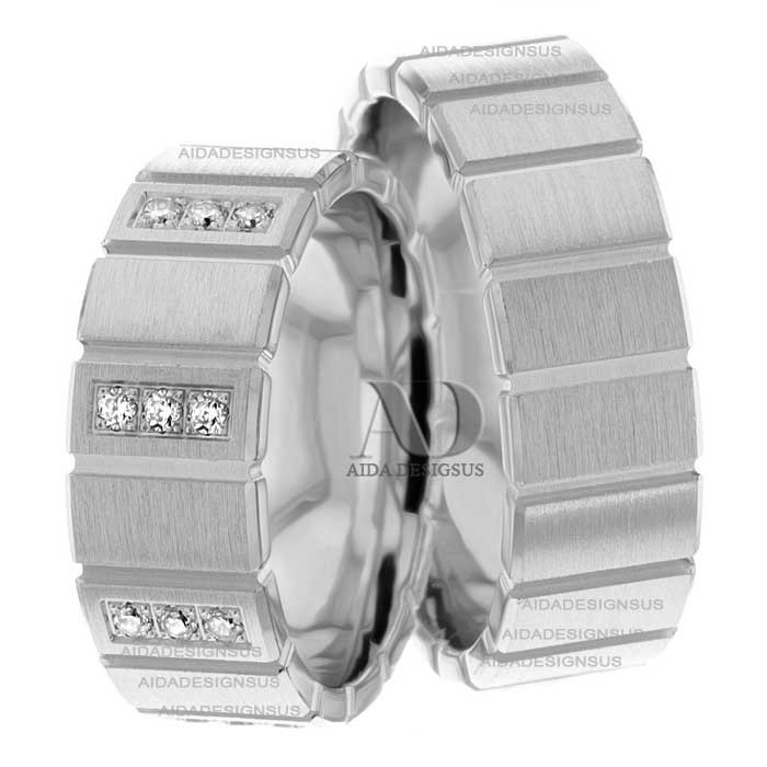 White Gold Matching Wedding Rings