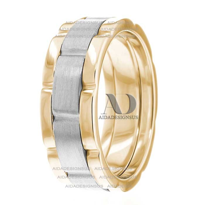 Johnathan 8mm Wide Handmade Wedding Bands