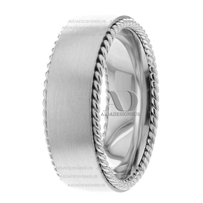 Alton 8mm Wide Handmade Wedding Bands