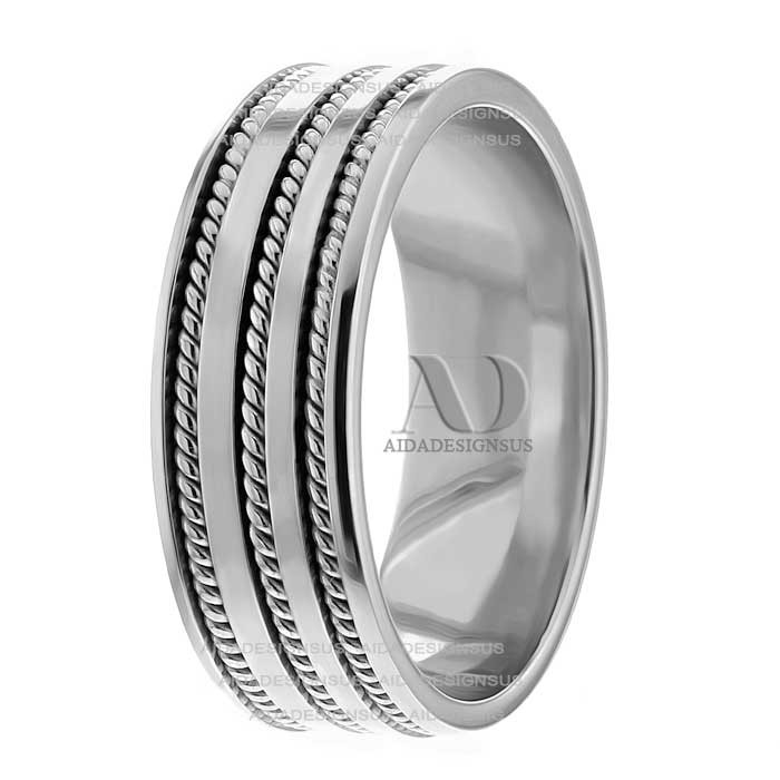 Edmund 7.5mm Wide Handmade Wedding Bands