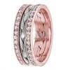 DW9AD056 Rose Gold Two Tone Diamond Wedding Band