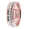 DW9AD058 Rose Gold Two Tone Diamond Wedding Band