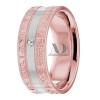 DW9AD144 Rose Gold Two Tone Diamond Wedding Band