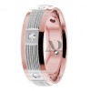 DW9AD184 Rose Gold Two Tone Diamond Wedding Band