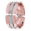 DW9AD189 Rose Gold Two Tone Diamond Wedding Band