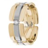 DW9AD189 Multi Tone Wedding Ring Diamond