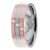 DW9AD199 Rose Gold Two Tone Diamond Wedding Band